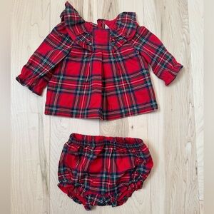 Janie & Jack BABY PLAID RUFFLE MATCHING SET